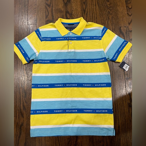 Tommy Hilfiger Other - Tommy Hilfiger Kids Polo Shirt Yellow and Blue Stripes size 16/18